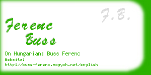 ferenc buss business card